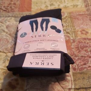 Serra Ladies 2 Pack Soft Leggings - Black & Navy